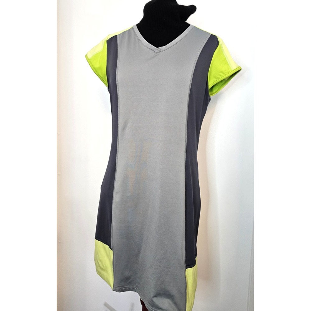 Title Nine Gidget Athletic Dress Womens Medium Gray Lime Green TN-160988
